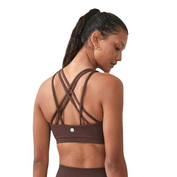 Cotton On: Body Womens Strappy Sports Crop Top XL Brown Rib Scoop Neck Yoga NWT - Picture 2 of 10
